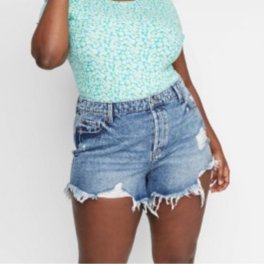 Wild Fable Denim Distressed Short Highest Rise Plus Size 24W